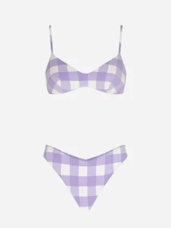 Damen-Triangel-Bikini mit Gingham-Print