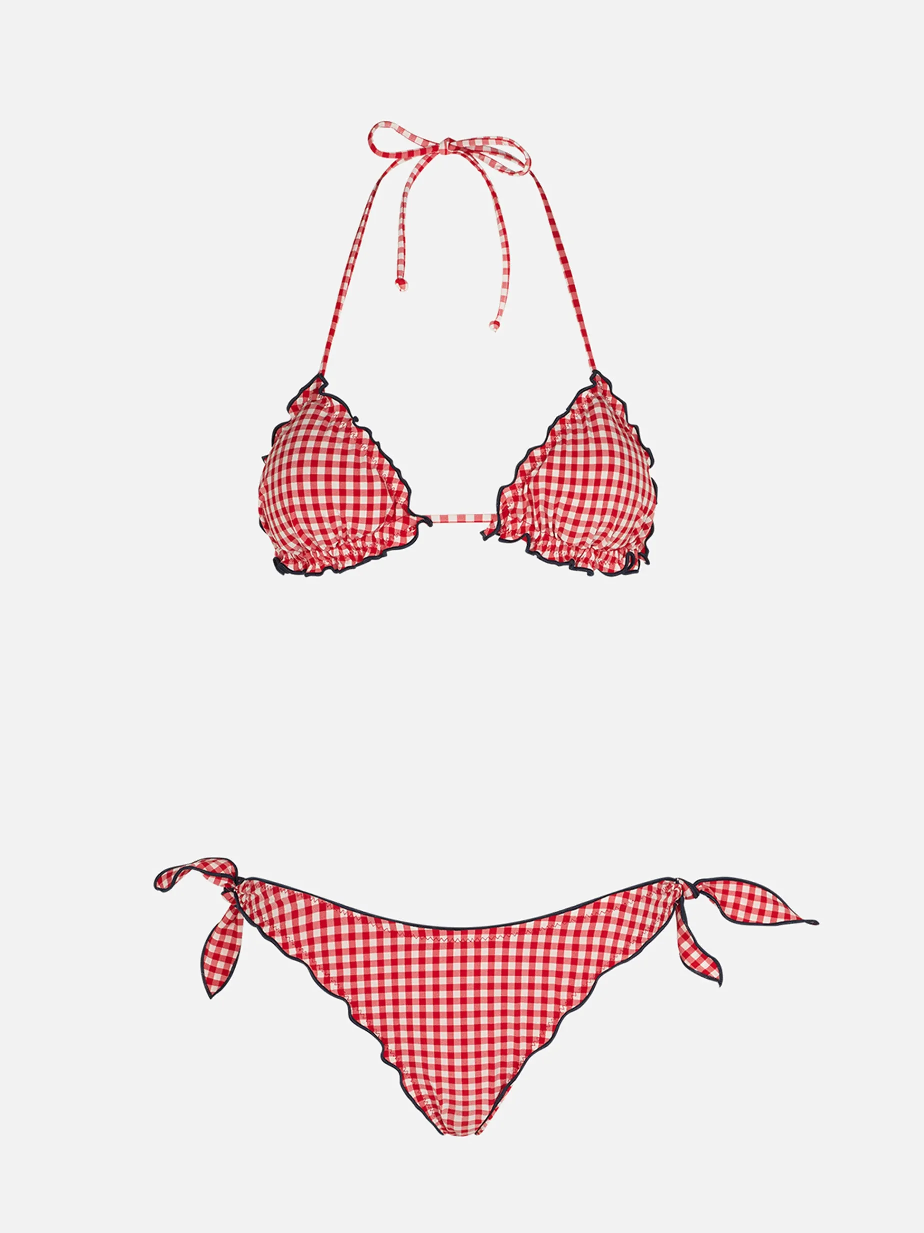 Damen-Triangel-Bikini mit Gingham-Print