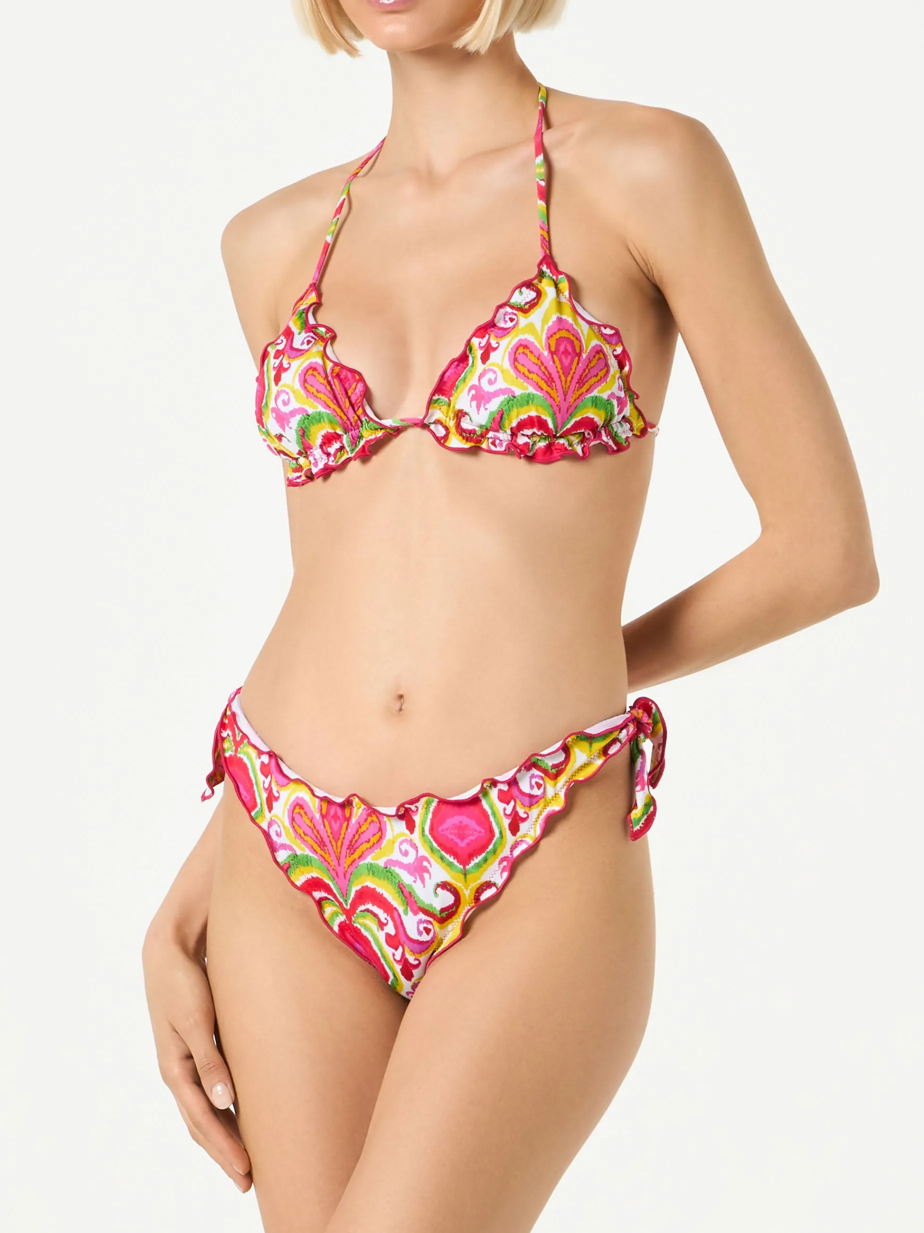 Damen-Triangel-Bikini mit Ikat-Print