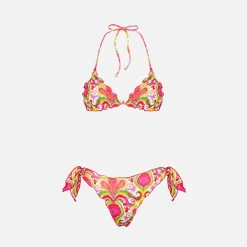 Damen-Triangel-Bikini mit Ikat-Print