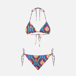 Damen-Triangel-Bikini mit Ikat-Print