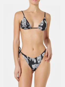 Damen-Triangel-Bikini mit Leopardenmuster