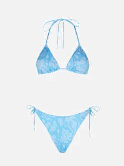 Damen-Triangel-Bikini mit Paisley-Print