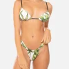 Damen-Triangel-Bikini mit tropischem Aufdruck