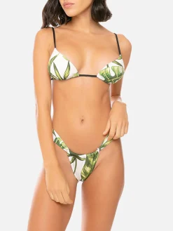 Damen-Triangel-Bikini mit tropischem Aufdruck