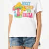 Damen-T-Shirt aus Baumwolle mit Pilz-Print