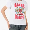 Damen-T-Shirt aus Baumwolle mit Saint-Barth-Aufdruck