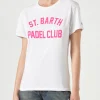 Damen-T-Shirt aus Baumwolle mit Aufdruck St. Barth Padel Club