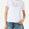 Damen-T-Shirt aus Baumwolle mit „The Bride (vielleicht)“-Strassstickerei