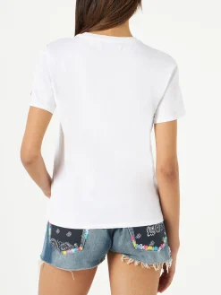 Damen-T-Shirt aus Baumwolle mit Pilz-Print