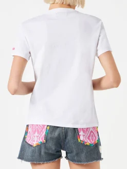 Damen-T-Shirt aus Baumwolle mit Saint-Barth-Aufdruck