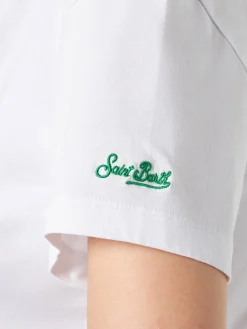 Damen-T-Shirt aus Baumwolle mit Tasche