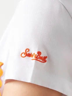 Damen-T-Shirt aus Baumwolle mit Tasche