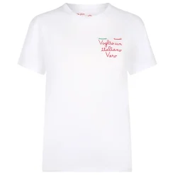 Damen-T-Shirt aus Baumwolle mit Stickerei