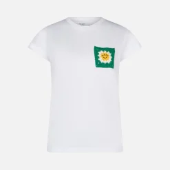Damen-T-Shirt aus Baumwolle mit Tasche