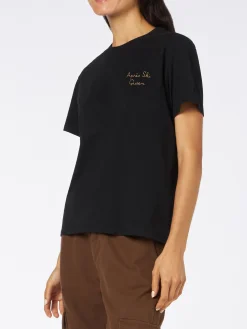 Damen-T-Shirt aus schwerer Baumwolle mit Aprés-Ski-Queen-Stickerei