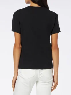 Damen-T-Shirt aus schwerer Baumwolle mit Sono Strassata-Strassaufdruck