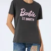 Damen-T-Shirt Emilie aus Baumwolljersey mit Rundhalsausschnitt und Barbie St. Barth-Aufdruck | BARBIE SPECIAL EDITION