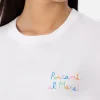 Damen-T-Shirt Emilie aus Baumwolljersey mit Rundhalsausschnitt und Portami al Mare-Stickerei