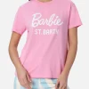 Damen-T-Shirt Emilie aus Baumwolljersey mit Rundhalsausschnitt und Barbie St. Barth-Aufdruck | BARBIE SPECIAL EDITION