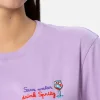 Damen-T-Shirt Emilie aus Baumwolljersey mit Rundhalsausschnitt und „Save water drink Spritz“-Stickerei