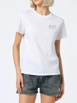 Damen-T-Shirt Emilie aus Baumwolljersey mit Rundhalsausschnitt und Stai-Calma-Stickerei