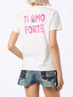 Damen-T-Shirt Emilie aus Baumwolljersey mit Rundhalsausschnitt und Amo Forte-Aufdruck | ALLE BOE SPECIAL EDITION