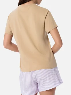 Damen-T-Shirt Emilie aus Baumwolljersey mit Rundhalsausschnitt und Saint-Barth-Strassstickerei