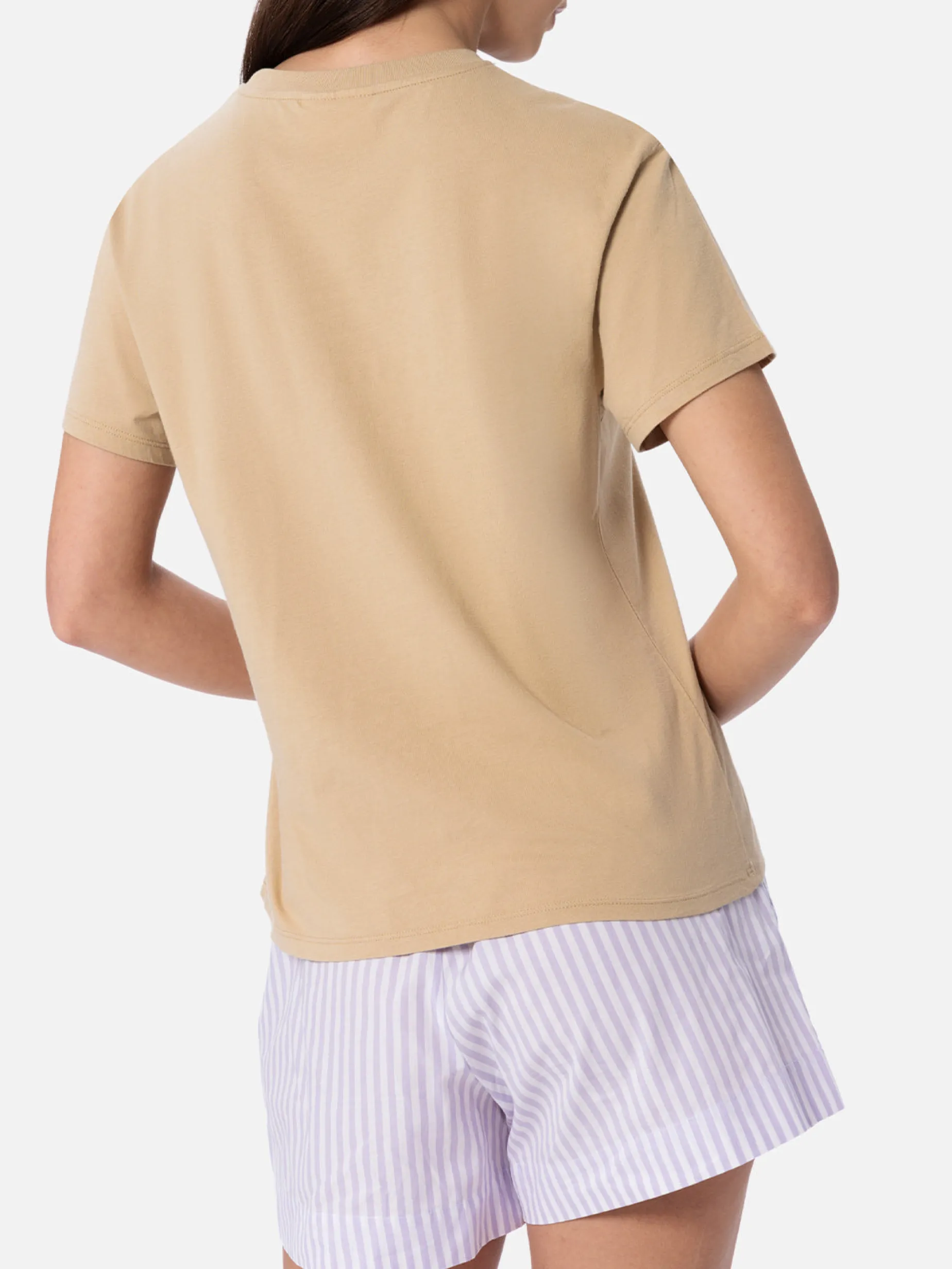 Damen-T-Shirt Emilie aus Baumwolljersey mit Rundhalsausschnitt und Saint-Barth-Strassstickerei