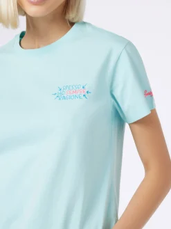 Damen-T-Shirt Emilie aus Baumwolljersey mit Rundhalsausschnitt und Spesso ho Sempre Ragione-Stickerei | INSULTI LUMINOSI SONDEREDITION