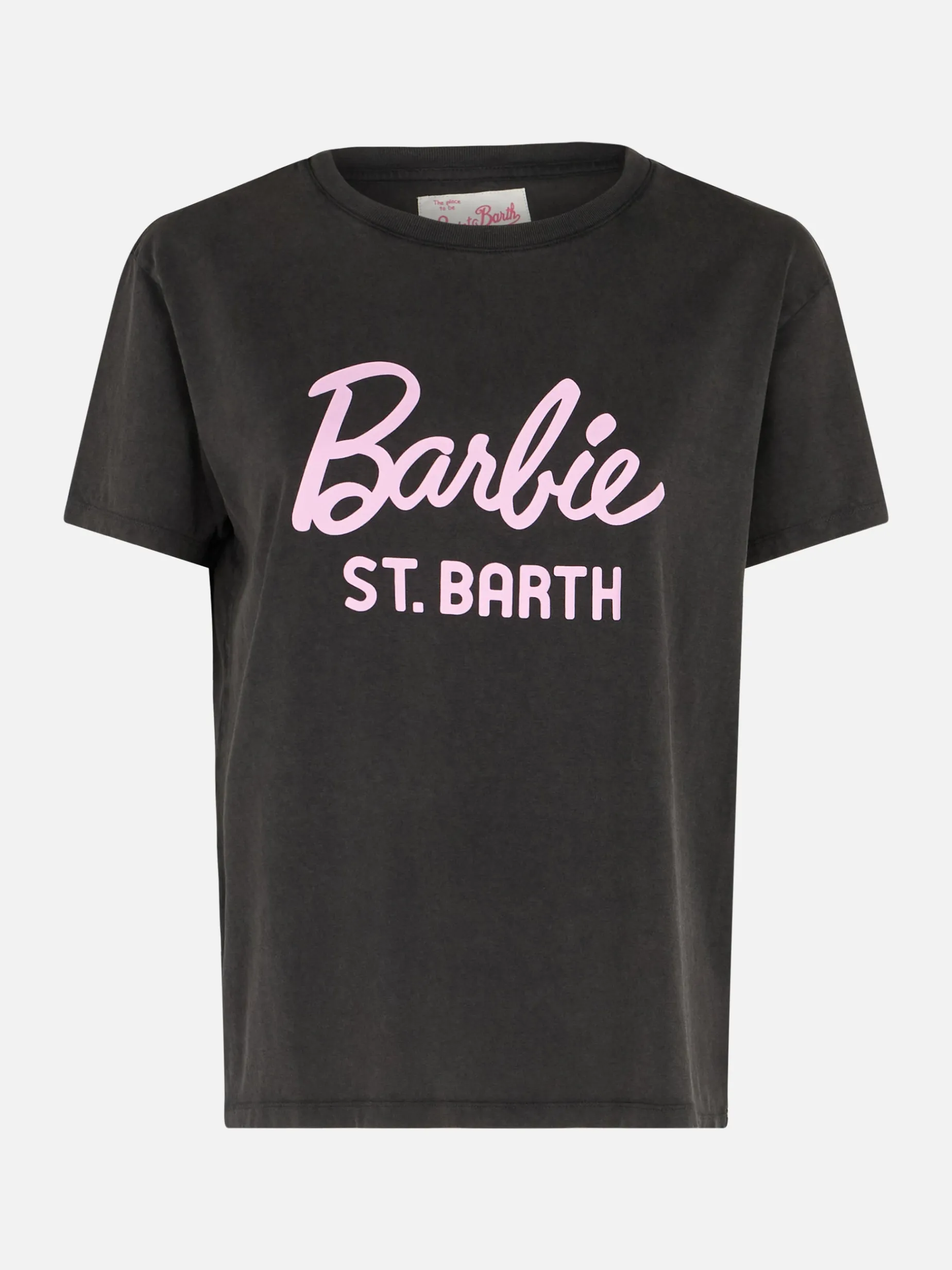 Damen-T-Shirt Emilie aus Baumwolljersey mit Rundhalsausschnitt und Barbie St. Barth-Aufdruck | BARBIE SPECIAL EDITION