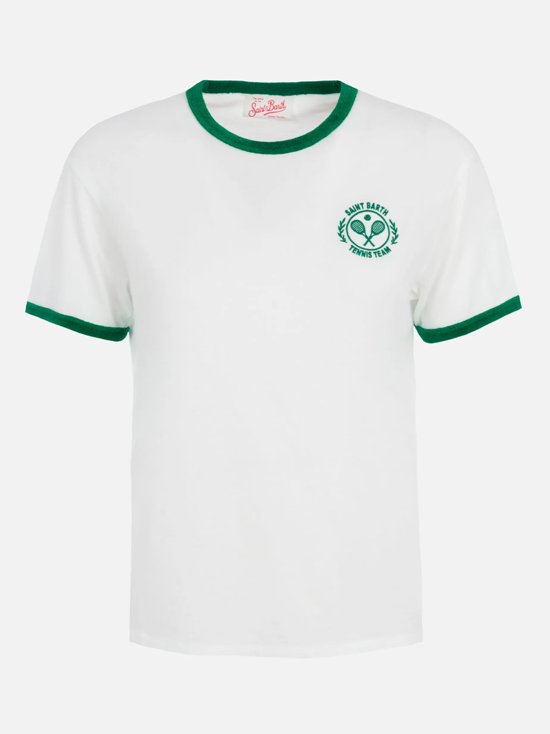 Damen-T-Shirt Emilie aus Baumwolljersey mit Rundhalsausschnitt und Frottee-Details