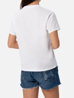 Damen-T-Shirt Emilie aus Baumwolljersey mit Rundhalsausschnitt und Stickerei „Misstufo Facilmente“ | INSULTI LUMINOSI SPECIAL EDITION