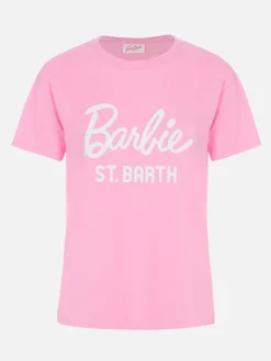 Damen-T-Shirt Emilie aus Baumwolljersey mit Rundhalsausschnitt und Barbie St. Barth-Aufdruck | BARBIE SPECIAL EDITION