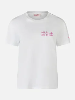 Damen-T-Shirt Emilie aus Baumwolljersey mit Rundhalsausschnitt und Baciami alle Boe-Aufdruck | ALLE BOE SPECIAL EDITION