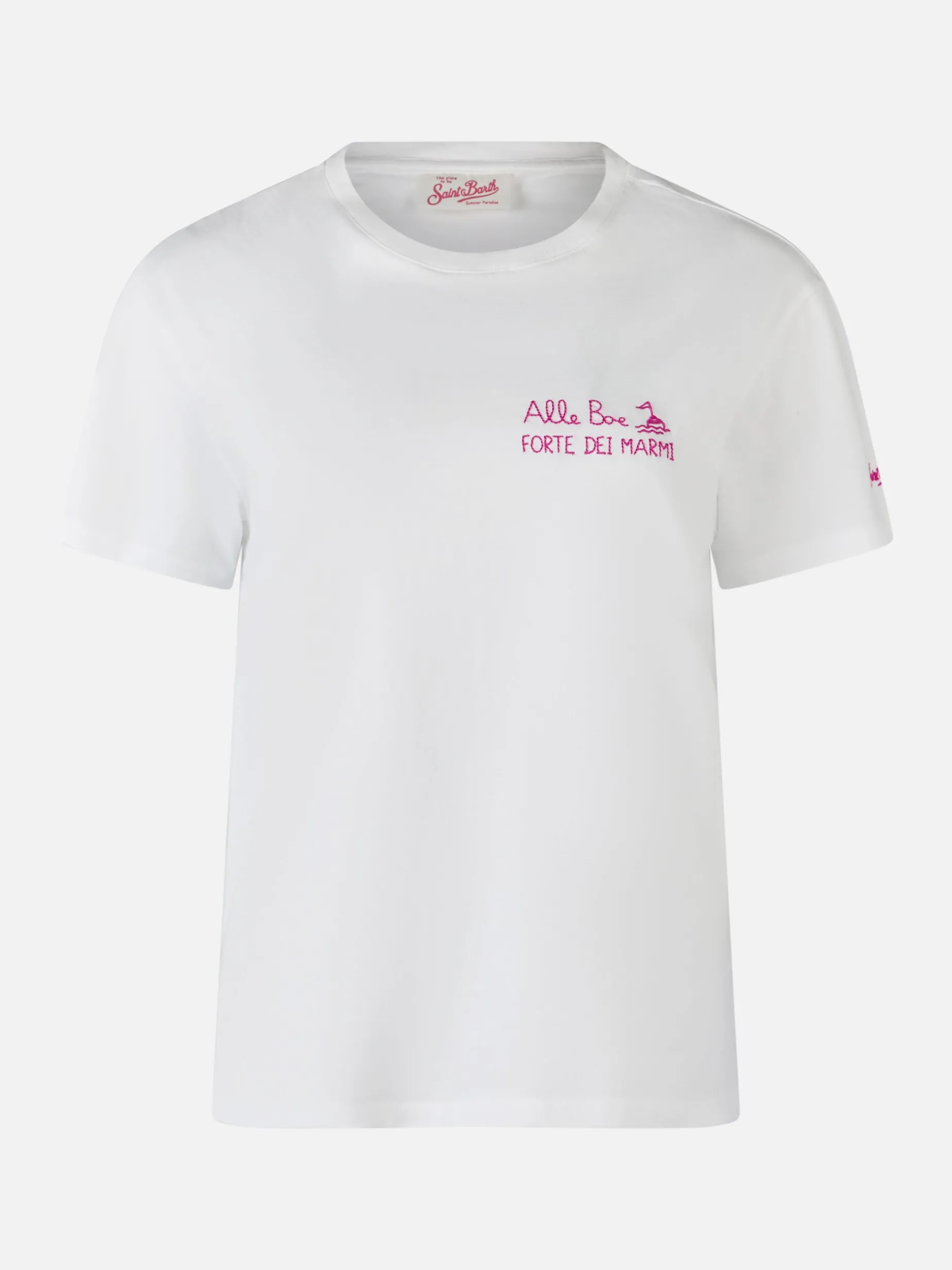 Damen-T-Shirt Emilie aus Baumwolljersey mit Rundhalsausschnitt und Baciami alle Boe-Aufdruck | ALLE BOE SPECIAL EDITION