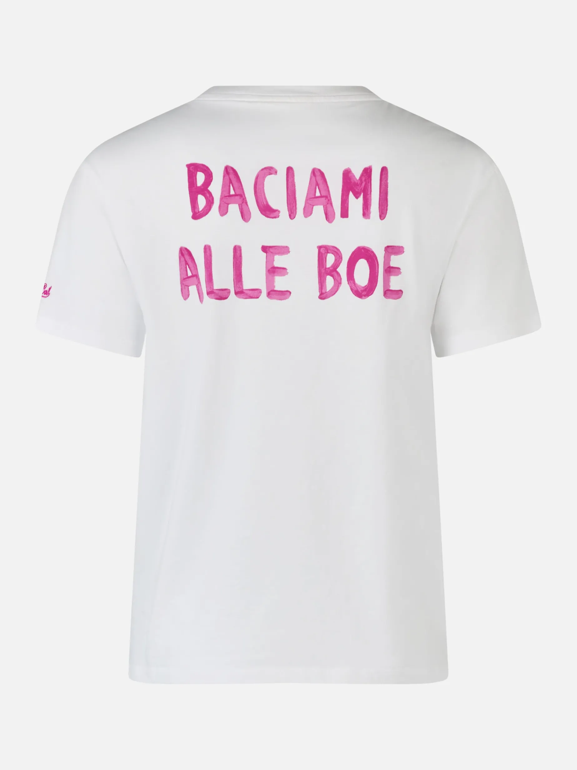 Damen-T-Shirt Emilie aus Baumwolljersey mit Rundhalsausschnitt und Baciami alle Boe-Aufdruck | ALLE BOE SPECIAL EDITION