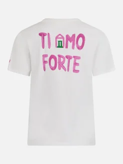 Damen-T-Shirt Emilie aus Baumwolljersey mit Rundhalsausschnitt und Amo Forte-Aufdruck | ALLE BOE SPECIAL EDITION