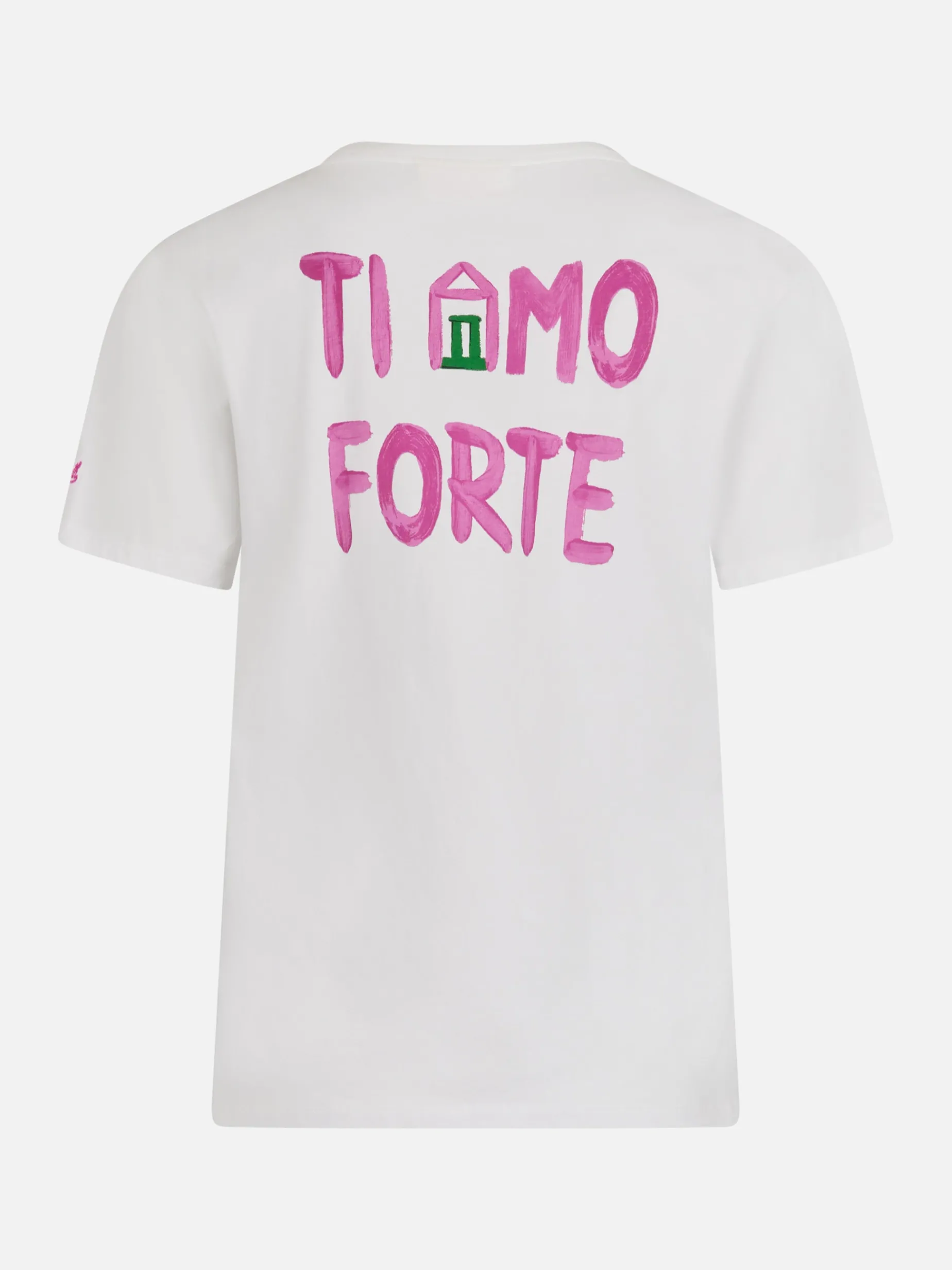 Damen-T-Shirt Emilie aus Baumwolljersey mit Rundhalsausschnitt und Amo Forte-Aufdruck | ALLE BOE SPECIAL EDITION