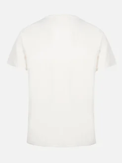 Damen-T-Shirt Emilie aus cremeweißem Baumwolljersey mit Rundhalsausschnitt