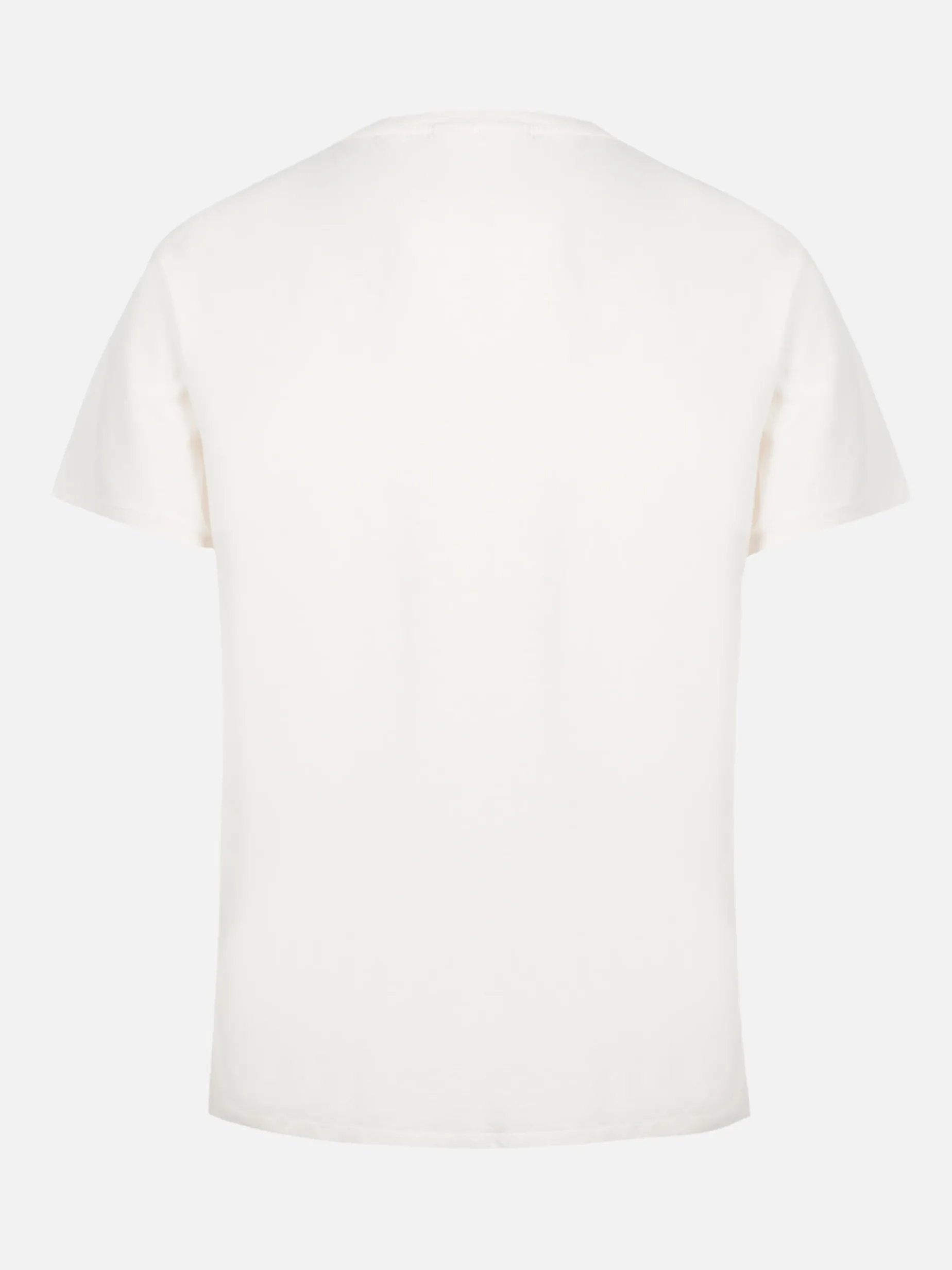 Damen-T-Shirt Emilie aus cremeweißem Baumwolljersey mit Rundhalsausschnitt