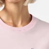 Damen-T-Shirt Emilie aus schwerer Baumwolle in Rosa mit „Vacanze negare“-Stickerei | VACANZE DI NATALE SONDERAUSGABE