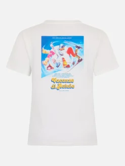 Damen-T-Shirt Emilie aus schwerer Baumwolle mit Vacanze di Natale-Aufdruck | VACANZE DI NATALE SONDERAUSGABE