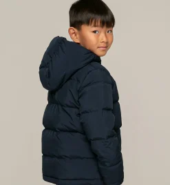 Daunenjacke für Kinder mit Kapuze und Tartan-Futter