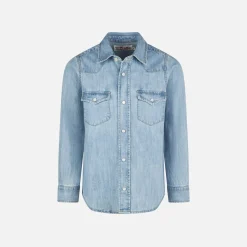 Denim-Leinenhemd für Jungen