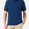 Denim-Piquet-Polo mit St. Barth-Logo mit Vintage-Effekt