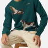 Donegal-Pullover für Herren mit Rundhalsausschnitt und Jacquard-Aufdruck mit Landhund