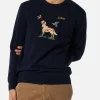 Donegal-Pullover für Herren mit Rundhalsausschnitt und Jacquard-Print mit englischem Zeiger
