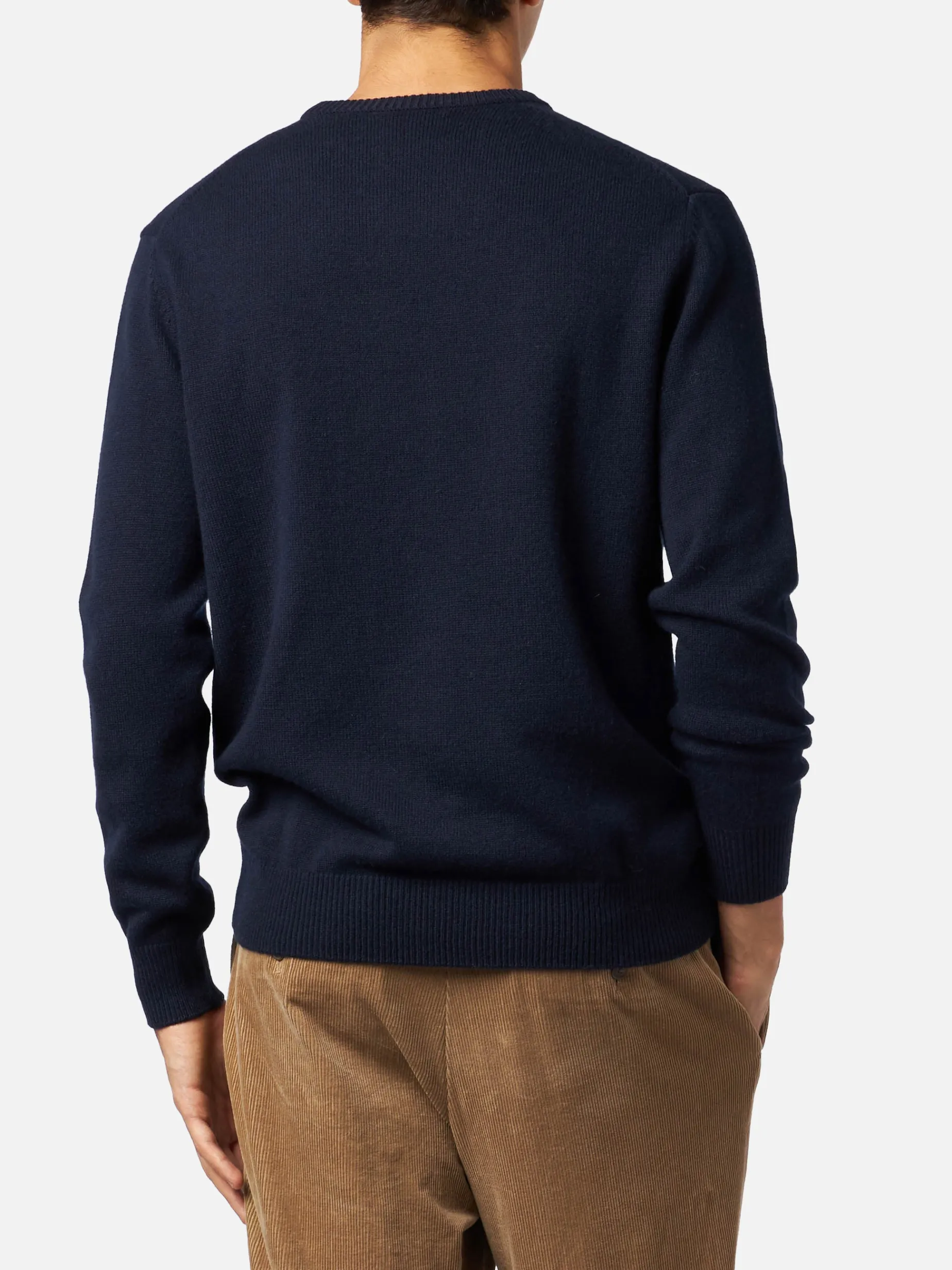 Donegal-Pullover für Herren mit Rundhalsausschnitt und Jacquard-Print mit englischem Zeiger