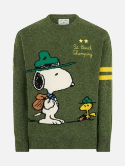 Donegal-Pullover für Herren mit Rundhalsausschnitt und Snoopy-Jacquard-Print | SNOOPY – ©PEANUTS SONDERAUSGABE
